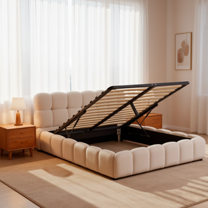 <span class=keywords><strong>Lit</strong></span> rembourré moderne en tissu de luxe, taille king, avec rangement à bulles, cadre de <span class=keywords><strong>lit</strong></span> <span class=keywords><strong>pour</strong></span> meubles de chambre à coucher, vente chaude - Product Image 1