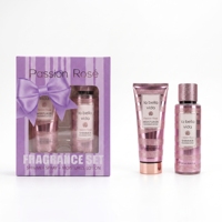 Ensemble de parfums, lotion pour le corps et spray parfumé, senteur rose, soin hydratant scintillant pour le corps, pour femmes