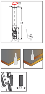 Brocas de enrutador DP Body Plus: Línea de velocidad de anidación, área de reafilado reducida ejecutada con tres principios de corte en espiral - Product Image 3