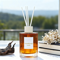 Bouteilles de diffuseur à roseaux vides haut de gamme 200 ml en verre pour huiles parfumées d'ambiance avec bouchon