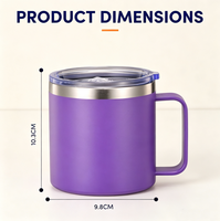 Mug à café isotherme empilable en acier inoxydable 16 oz avec logo personnalisé, double paroi, tasse de voyage thermique avec couvercle pour le camping