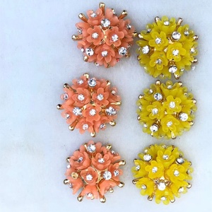 Botón de perlas y diamantes de imitación de plástico, flor colorida de resina, novedad de <span class=keywords><strong>2022</strong></span> - Product Image 1