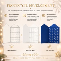 Boîte vide personnalisée en carton rigide en forme de maison avec feuille d'or pour calendrier de l'Avent de Noël 24 jours 2027 2028 pour cadeaux