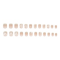 Faux ongles R938 Papillon Blanc à presser, design élégant, réutilisables, couvrance totale, pointes brillantes, 24 pièces