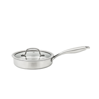 Batterie de cuisine Golden Key en acier inoxydable 3 plis martelé SUS304, casseroles et poêles avec couvercle en verre, fabrication OEM, vente en gros