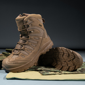 Bottes tactiques As33 pour hommes, bottes de randonnée en cuir suédé naturel à lacets, pointures 39-47 - Product Image 2