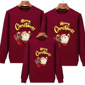 wholesale Winter Clothes Red Deer Print Pullover Knit Women Ugly Christmas Sweater Crewneck Sweatshirt Men