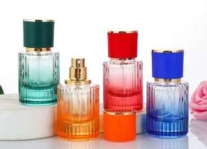 New Custom Wholesale Stripe Luxury Gradient <strong>Ramp</strong> 30ml 50ml Glass Empty Perfume Bottle for Cosmetic - Product Image 3