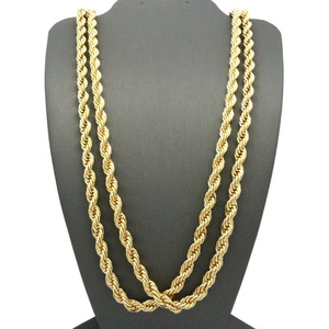 Collana a Catena a Maglie Placcata in Oro Giallo 18K per <span class=keywords><strong>Uomo</strong></span> e Donna Gioielli di Tendenza in Rame con Stile Classico Accessorio Regalo alla Moda - Product Image 1