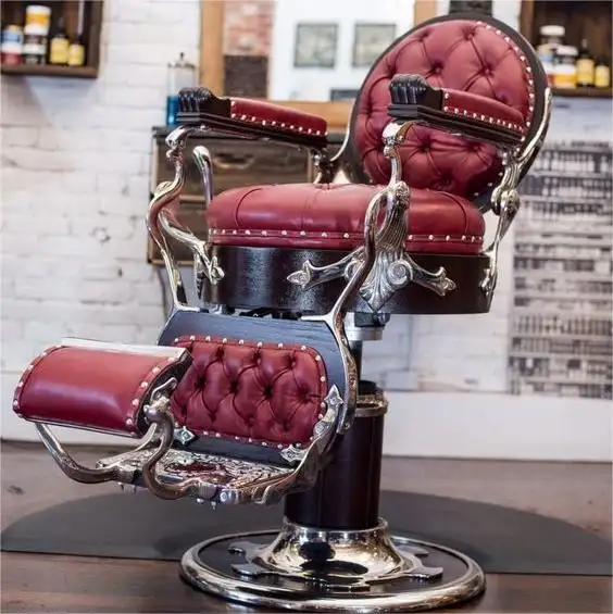 Modern Mewah Kualitas Tinggi Kecantikan Kulit Hitam Portabel Rambut Barber Shop Logam Salon Barber Chair