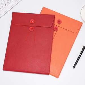 Dompet Dokumen Kulit PU A4 - Tas File Kapasitas Besar untuk Penyimpanan Faktur & Kontrak Kantor, Map File Kulit PU A4 Vertikal - Product Image 4