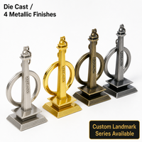 Portachiavi in Metallo Personalizzato 3D in Lega di Zinco Pressofuso, Souvenir Turistico Monas Indonesia, Portachiavi Antico in Bronzo, Vendita all'Ingrosso