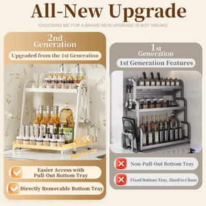 Cst Tùy Chỉnh Kim Loại Nhà Bếp Countertop Gia Vị Giá Với <span class=keywords><strong>2</strong></span> Lớp Đôi Tier Gia Vị Chai/<span class=keywords><strong>Jar</strong></span> Lưu Trữ Chủ - Product Image 5