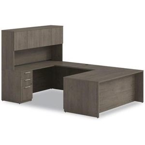 Alera AE1NZK-UF2472S Tom 72 pouces. X 24 pouces X 29 In. Buffet de la série Seville avec piétement gauche en noyer - Bureaux informatiques - Product Image 5