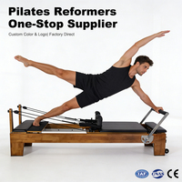 Umweltfreundlicher Pilates-Reformer aus schwarzem Walnussholz, stabile, langlebige Massivholz-Kernliege für Yoga-Workouts zu Hause und im Studio