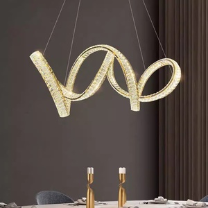 Lustre LED de luxe moderne personnalisé à double hélice suspension pour villa, hôtel, restaurant, chambre, cristal décoratif - Product Image 5