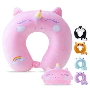 Rose mignon licorne Animal mémoire mousse voitures <span class=keywords><strong>vol</strong></span> avion repose-tête enfant en bas âge enfants cou soutien <span class=keywords><strong>voyage</strong></span> oreiller pour enfants adultes - Product Image 1
