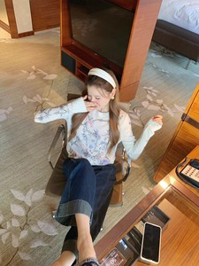 <span class=keywords><strong>Jeans</strong></span> à taille haute et à volants de haute qualité pour femmes, adaptés aux silhouettes en forme de poire pour couvrir les hanches, pantalons larges pour les personnes de <span class=keywords><strong>petite</strong></span> taille - Product Image 2