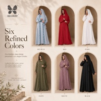 Ensemble cadeau de robes Abaya musulmanes en gros avec dentelle, vêtements islamiques modestes pour femmes de Dubaï, robes Kaftan personnalisables avec logo