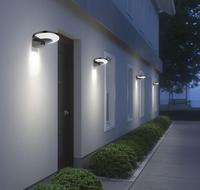 Lampes solaires de jardin à LED en aluminium de haute qualité 3000K 4000K 6000K, lampes murales solaires extérieures IP65, lampes solaires pour clôture