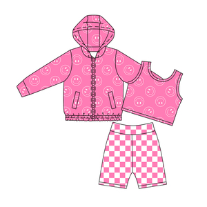 Conjuntos de Ropa Deportiva Casual de Verano para Niñas, Chaleco Deportivo, Pantalones Cortos de Ciclismo, Chaqueta, 3 Piezas, Venta al por Mayor, Conjuntos de Yoga para Hermanas - Product Image 4