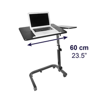 Mesa de Noche con Ruedas, Mesa Auxiliar Alta para Hospital Negra KMINA K40065
