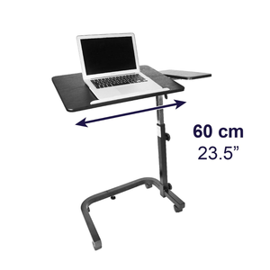 Bedside <b>Table</b> with Wheels, High Hospital Side <b>Table</b> Black KMINA K40065 - Product Image 3