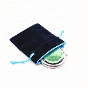 Pochette à cordon pour bijoux, sac cadeau personnalisé avec logo imprimé, doublure en satin, velours écologique, emballage pour montre - Product Image 6