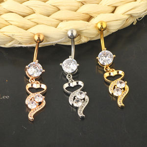 पेट बटन के छल्ले जनजातीय लटकना सेट सर्जिकल इस्पात 14G घुमावदार Barbells भेदी बार शरीर के गहने नाभि भेदी - Product Image 2