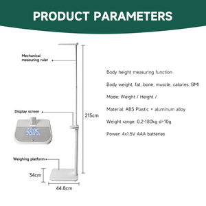 Balance numérique recommandée avec écran LED rétroéclairé, mesure de la taille et du poids, garantie 1 an - Product Image 2