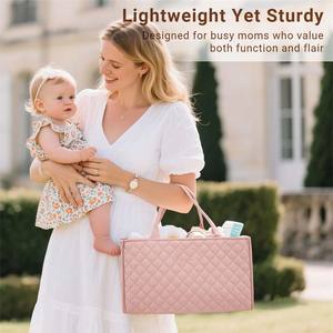 Organizador de pañales para bebés con divisor extraíble, bolsa de pañales portátil, regalo esencial para recién nacidos, cesta de bebé, bolsa de mano - Product Image 5