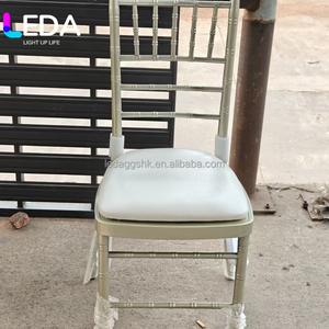 LEDA Wholesale Rental Champagne Gold Metal Chavari <b>Chair</b> Wedding Event Banquet Dinner Chiavari <b>Chairs</b> - Product Image 6