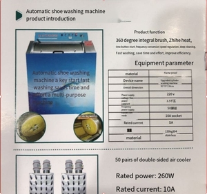 Mesin cuci sepatu besi tahan karat otomatis komersial baru listrik 15-20 pasang kapasitas Hotel pencuci sepatu besar - Product Image 3