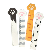 Marque-page en bois écologique de 19,3 cm, motif patte de chat, mignon, peint, épaisseur 3 mm, outil scolaire pour enfants