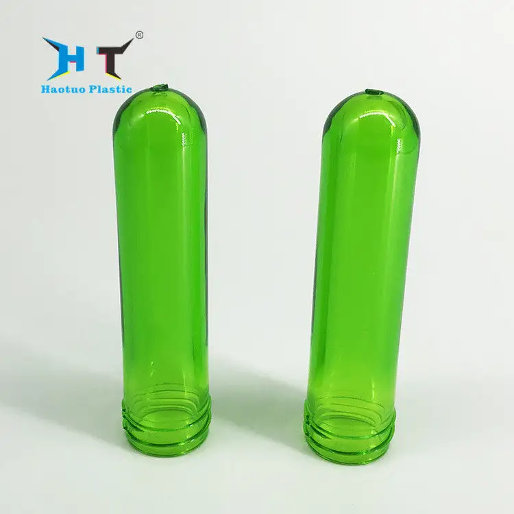 Botella de plástico transparente para cosméticos, botella de plástico transparente de color verde, preforma de tubo, 23g, 20mm
