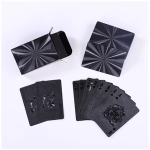 Customizable Playing Card Metal Plastic Poker Card Waterproof Gold Black Foil PET Cards