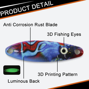 Nouveau métal truite cuillère appât 43mm 5.2g lumineux Fisheye et dos impression 3D modèle métal cuillère basse truite Fishinig leurre - Product Image 2