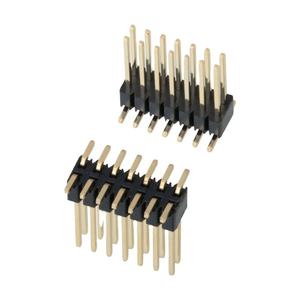 Connecteur XLR mâle double rangée 6 broches 2,54/2,0 mm 0,64 SQ à aiguilles en cuivre horizontales 90° - Product Image 2
