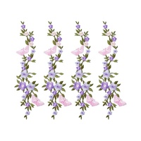 Patch en tissu brodé personnalisé, écologique, en sergé, en forme de fleur, à coudre