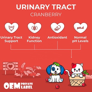 Suplemento con etiqueta personalizada para gatos y perros, suplemento de Cranberry con vitamina para perros, gotas para el trazo urinario, vejiga de piedras, incontinencia de perros - Product Image 3