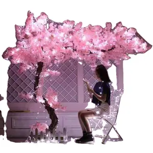 New fashion pink artificial plastic cherry blossom tree for outdoor wedding decoration stock and with good price & short lead t