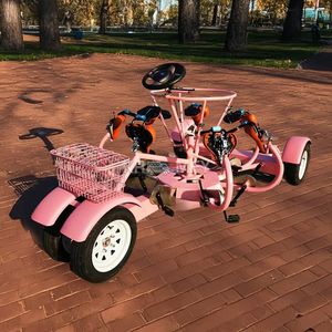 Bicicleta Eléctrica de Pedales para Fiestas, Bicicleta de Cerveza de 4 Ruedas, Triciclo Turístico de Una Velocidad - Product Image 6