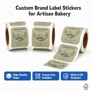 Autocollants personnalisés avec logo, autocollants adhésifs en vinyle colorés pour bonbons et gâteaux avec code QR pour les boutiques de desserts artisanaux, autocollants promotionnels - Product Image 2