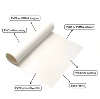 Tissu de membrane tendue pour dôme pneumatique, membrane PVDF Q1400, enduit, imperméable, anti-UV, résistant à la moisissure, en rouleau