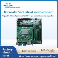 CPU Core Generasi ke-12/13 dan ke-14 Baru I9/i7/i5/i3 Motherboard Industri MATX LGA1700 Chipset H610 Slot PCIe Ganda