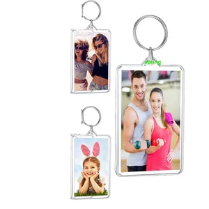 Porte-clés en acrylique avec Logo personnalisé en PVC, sac Opp, impression de lettres, mousqueton, porte-clés