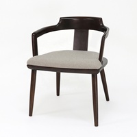 Nouvelle chaise de salle à manger en bois massif de style chinois, avec accoudoirs en bois et assise rembourrée en tissu, pour la maison, l'hôtel et le restaurant