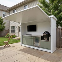 Ensemble de cuisine extérieure multifonctionnel en acier inoxydable 304 personnalisé, sans formaldéhyde, avec barbecue pour divertissements en plein air