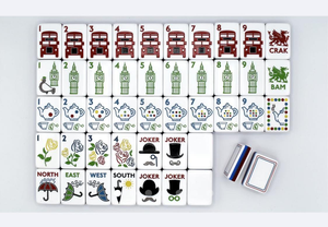 Nouvel ensemble de tuiles de mahjong <span class=keywords><strong>en</strong></span> acrylique de luxe moderne, design style londonien à 5 étages, idéal pour les jeux de société, ensemble de mahjong London Calling - Product Image 3