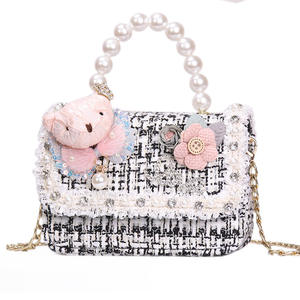<span class=keywords><strong>Borsa</strong></span> a Tracolla Primaverile 2026 con Orsetto e Perle per Ragazze, Trendy <span class=keywords><strong>Borsa</strong></span> Principessa con Elementi Cartoon - Product Image 1